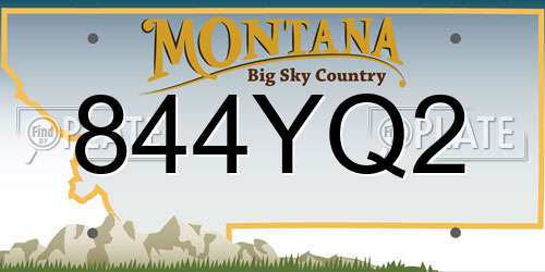 844YQ2 Montana License Plate