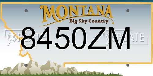 8450ZM Montana License Plate