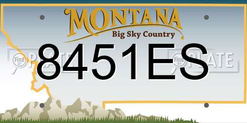 8451ES Montana License Plate