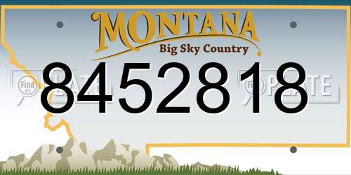 8452818 Montana License Plate