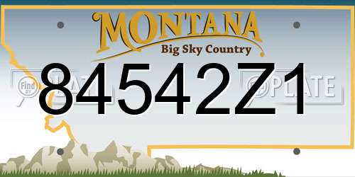 84542Z1 Montana License Plate