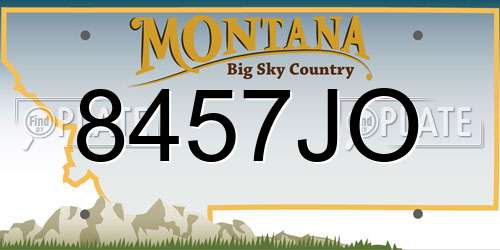 8457JO Montana License Plate