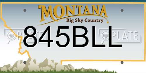 845BLL Montana License Plate