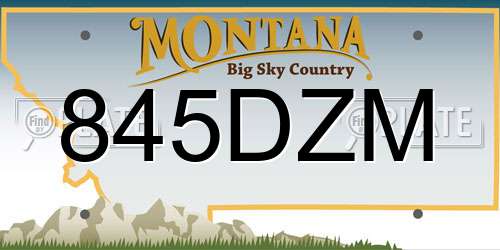 845DZM Montana License Plate
