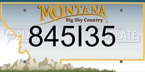 845I35 Montana License Plate