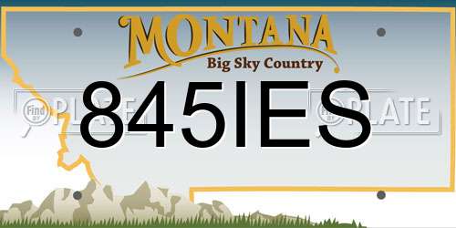845IES Montana License Plate