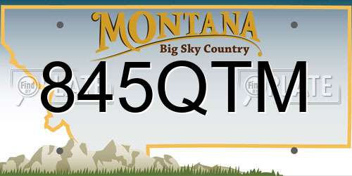 845QTM Montana License Plate