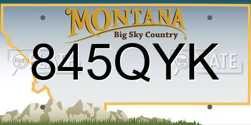 845QYK Montana License Plate