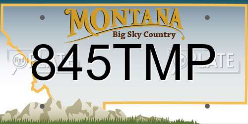 845TMP Montana License Plate
