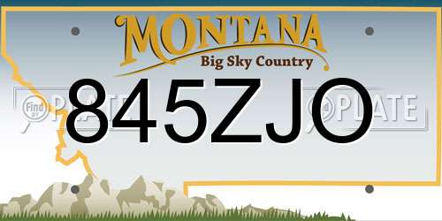 845ZJO Montana License Plate