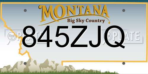 845ZJQ Montana License Plate