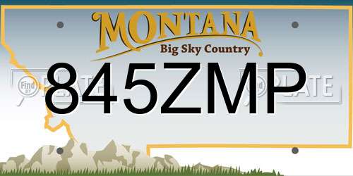 845ZMP Montana License Plate