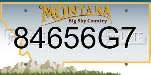 84656G7 Montana License Plate