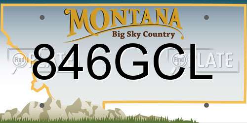 846GCL Montana License Plate