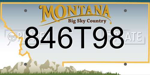 846T98 Montana License Plate