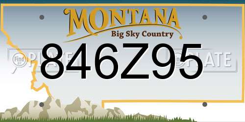 846Z95 Montana License Plate