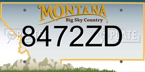 8472ZD Montana License Plate