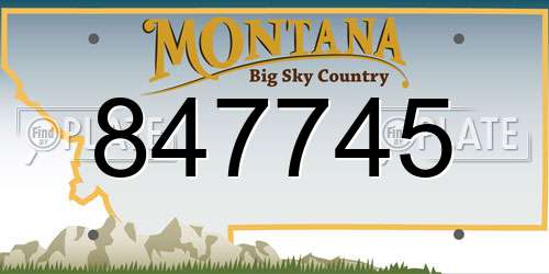 847745 Montana License Plate