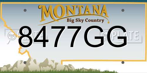 8477GG Montana License Plate