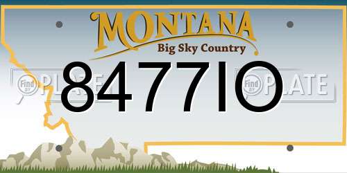 8477IO Montana License Plate