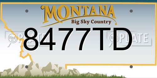 8477TD Montana License Plate