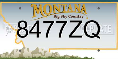 8477ZQ Montana License Plate