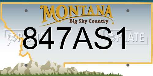 847AS1 Montana License Plate