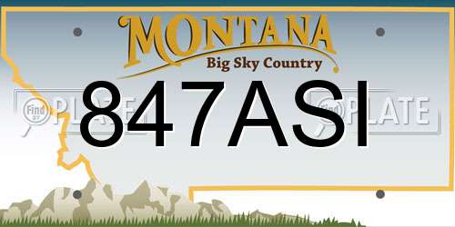 847ASI Montana License Plate