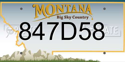 847D58 Montana License Plate