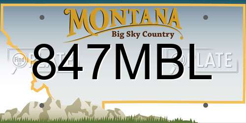847MBL Montana License Plate