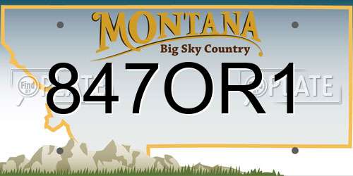 847OR1 Montana License Plate
