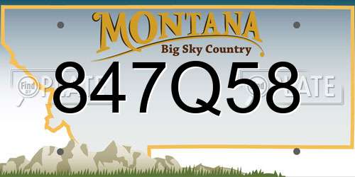 847Q58 Montana License Plate