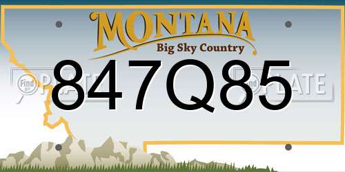 847Q85 Montana License Plate