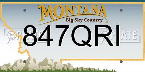 847QRI Montana License Plate