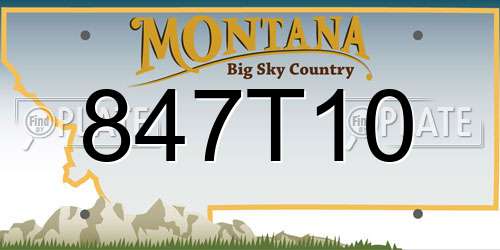 847T10 Montana License Plate