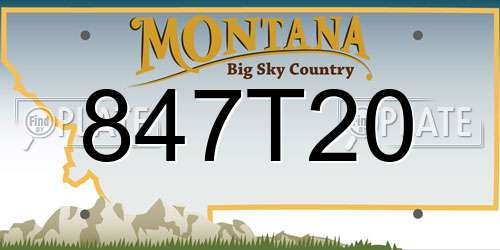 847T20 Montana License Plate
