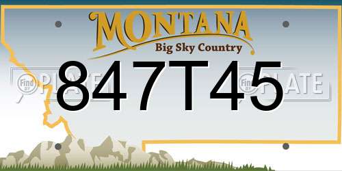 847T45 Montana License Plate