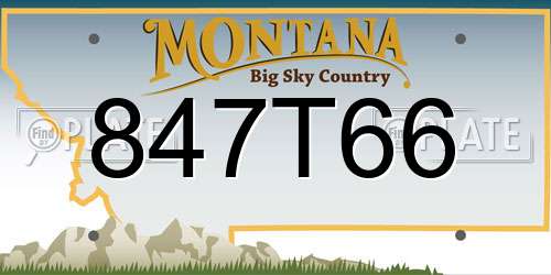 847T66 Montana License Plate