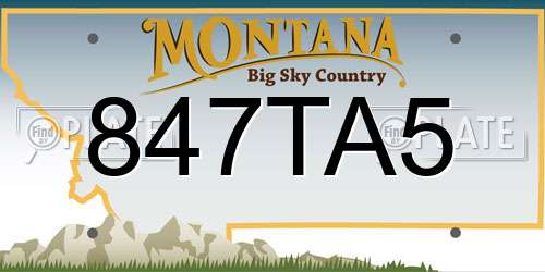 847TA5 Montana License Plate