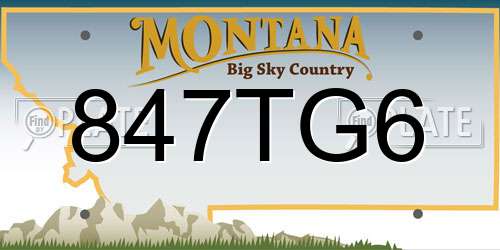 847TG6 Montana License Plate