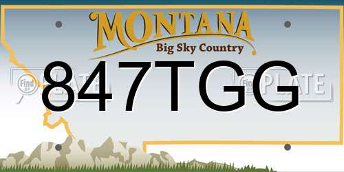 847TGG Montana License Plate