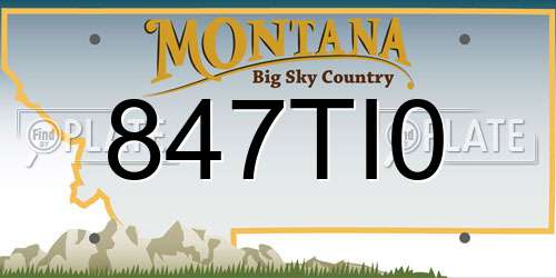 847TI0 Montana License Plate