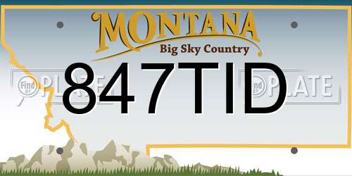 847TID Montana License Plate