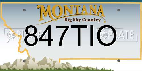 847TIO Montana License Plate