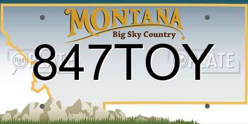 847TOY Montana License Plate