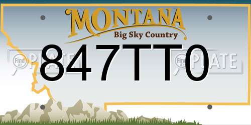 847TT0 Montana License Plate