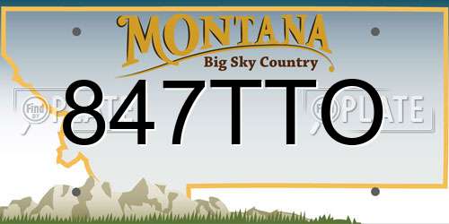 847TTO Montana License Plate