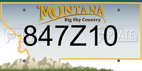 847Z10 Montana License Plate