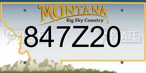 847Z20 Montana License Plate