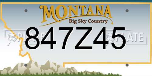 847Z45 Montana License Plate